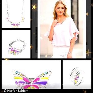 Matching earrings, bracelet, necklace and ring